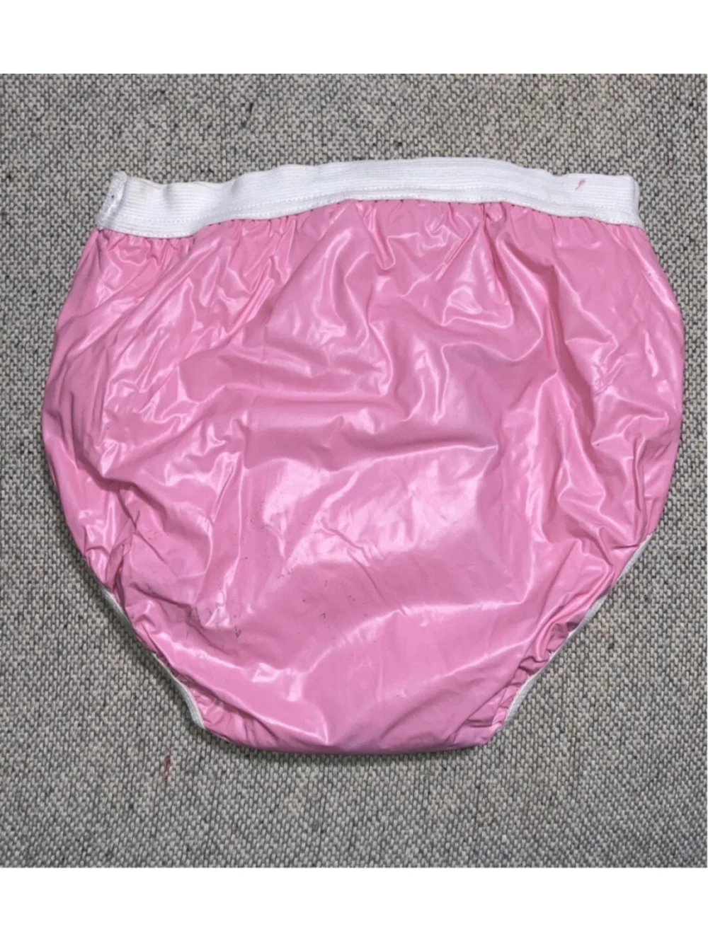 Vintage Pink Baby Gerber Plastic Diaper Cover Rubber Pants Vinyl Lined Padded 2T